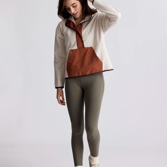 Free Fly Apparel Women's Gridback Fleece Snap Pullover Stone Size XL $148 - Picture 15 of 15